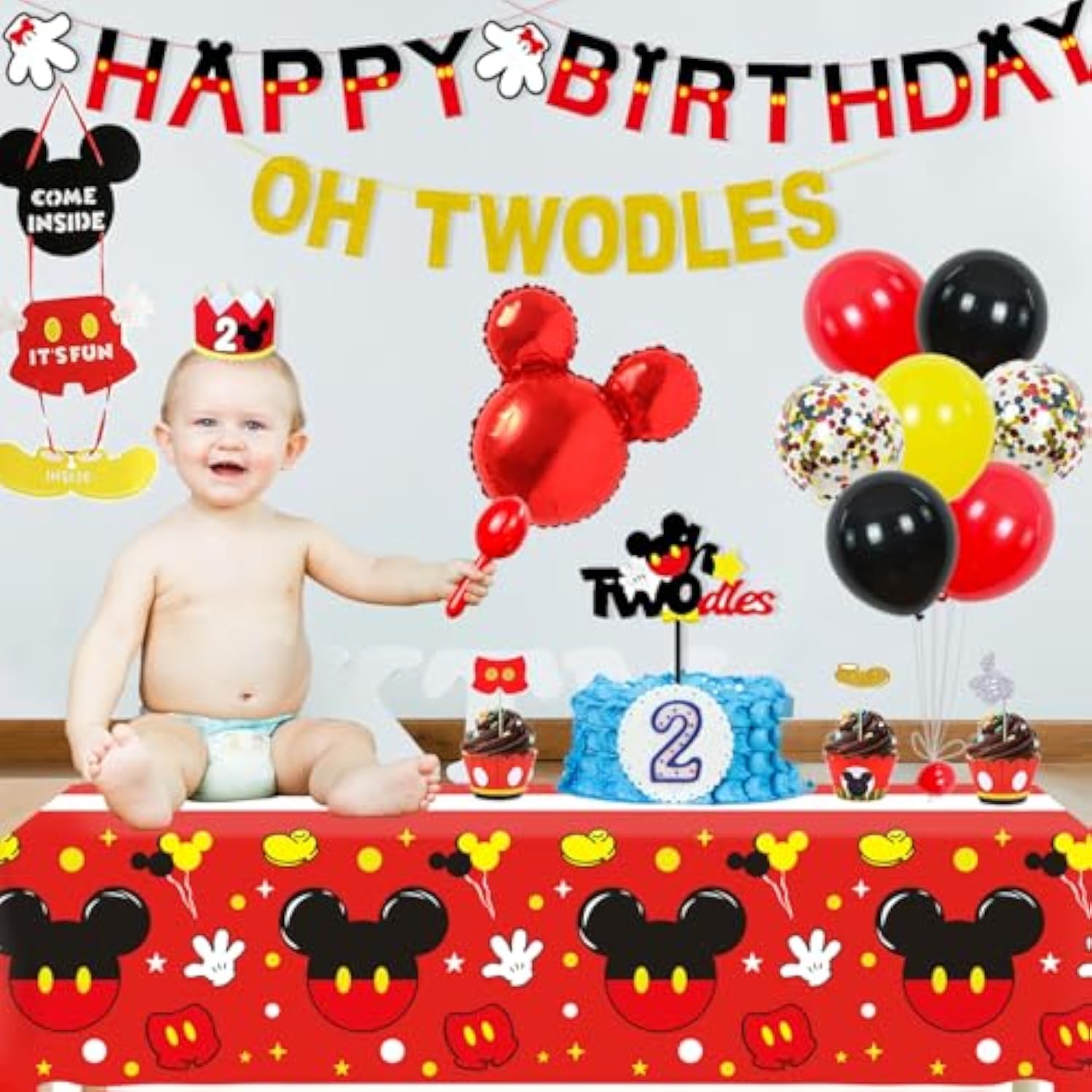 57-Pc “Oh Twodles” 2nd Birthday Party Decoration Set