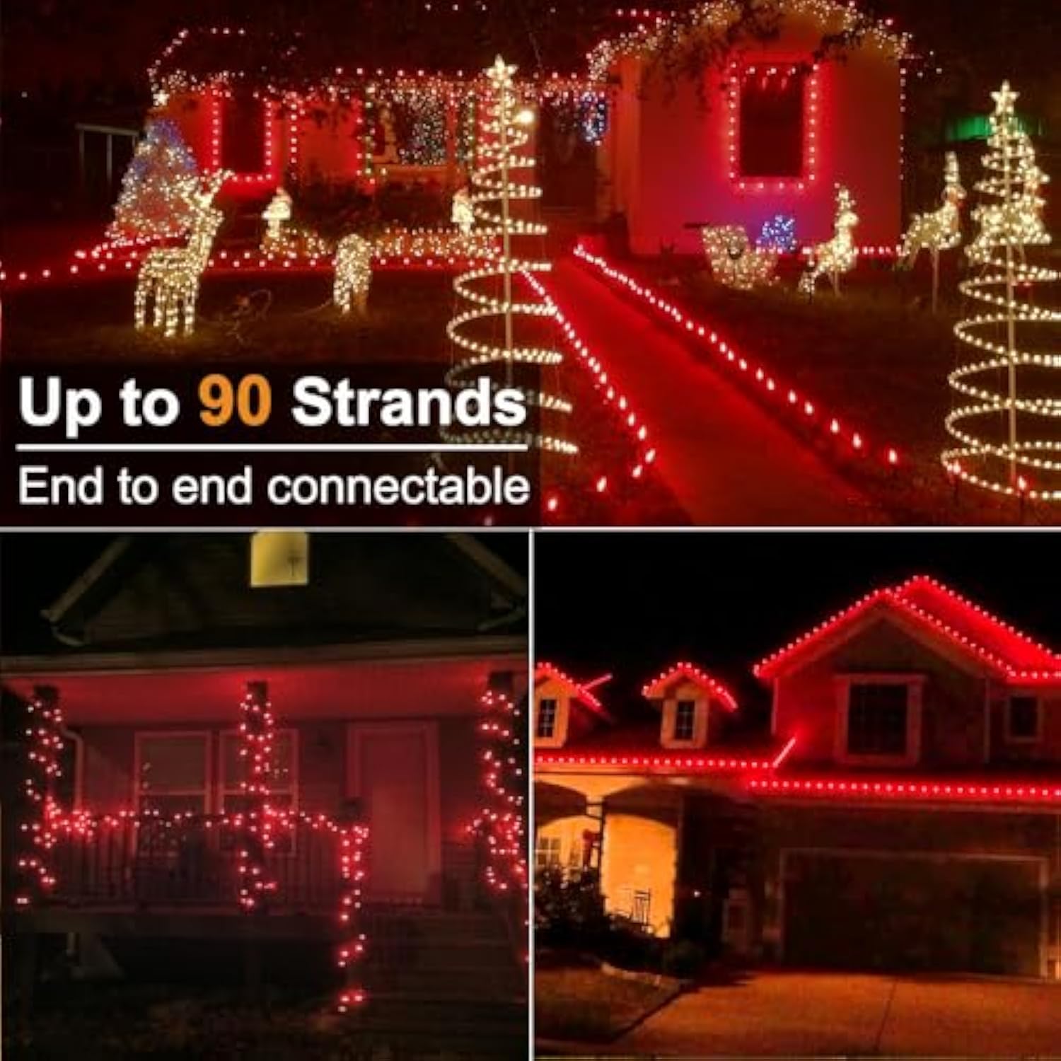 Red String Lights, 16Ft 25 Led Faceted C9 Chrsitmas Lights, Connectable 120V Ul Certified Tree Lights, Indoor Outdoor Ch