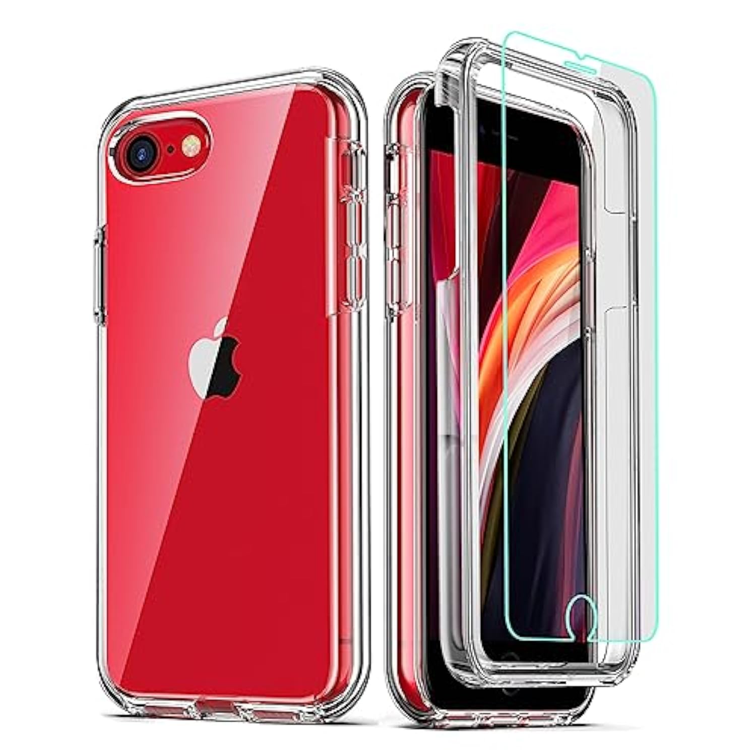 iPhone SE/8/7 Clear Case with Screen Protector Military-Grade Shockproof