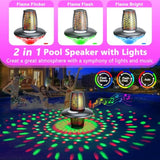 Floating Pool Speaker,Bluetooth Pool Speaker With Led Flame Light And Rgb Light,Ip68 Waterproof Bluetooth Speaker For Pool,Loud Stereo Sound,Tws Pairing,Built-In Mic,Hot Tub Speaker For Shower