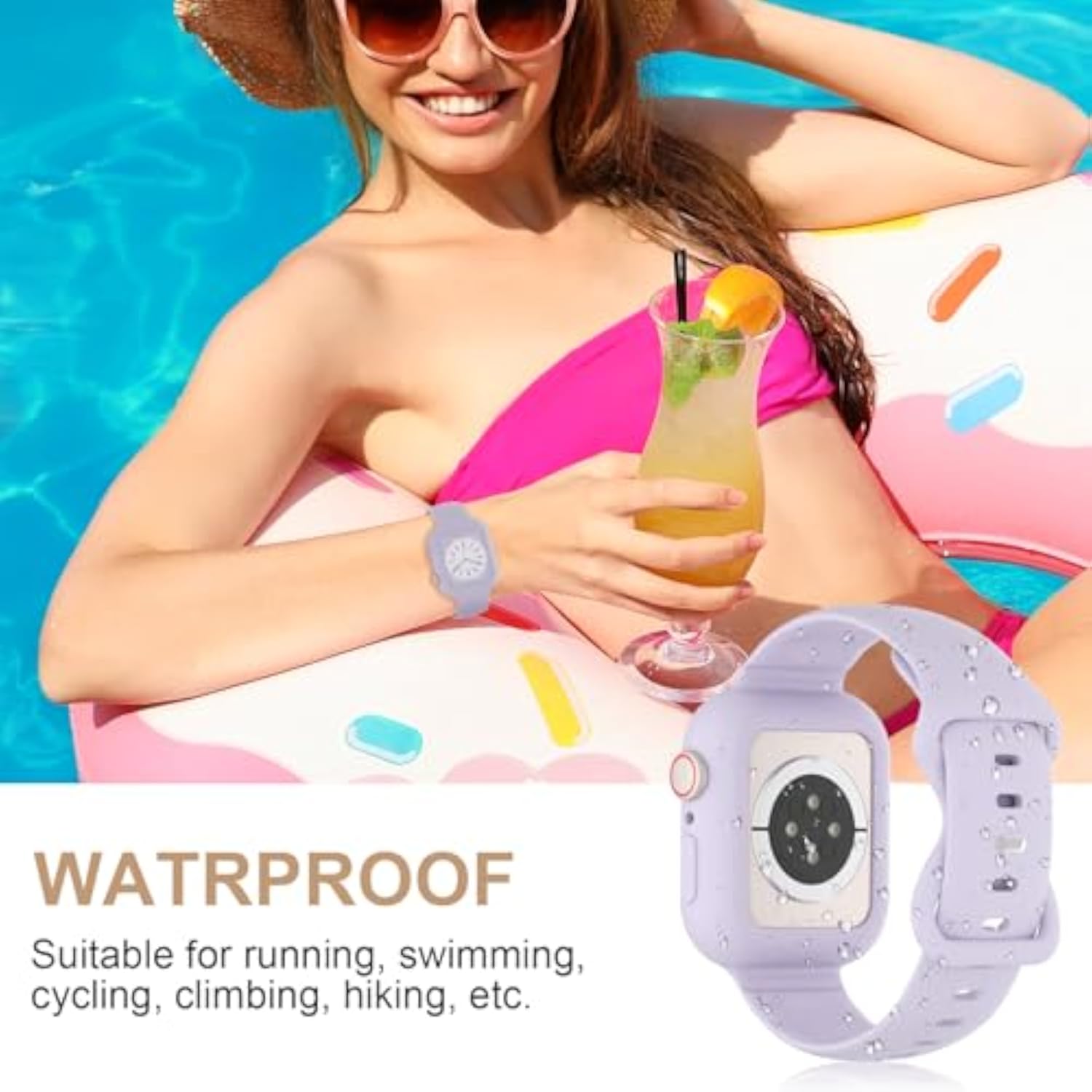 Silicone Bumper Case Protective Cover Band Compatible with Apple Watch Band