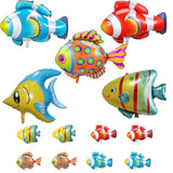 13Pcs Tropical Fish Balloons Set Ocean Animal Balloons Under The Sea Clownfish Tropical Fish Bubble Fish Foil Balloons Sea Animal Creature Balloons For Ocean Themed Party Decorations