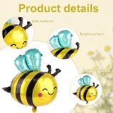 9 Pcs Bee Balloons Yellow Black Smile Polyester Honey Balloon Arch Kit Party Decor
