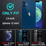 For Iphone 12 Mini Case, Military Grade 3 In 1 Heavy Duty Shockproof/Drop Proof/Dust Proof Case With 2Pcs Tempered Glass Screen Protector (Black/Grey)
