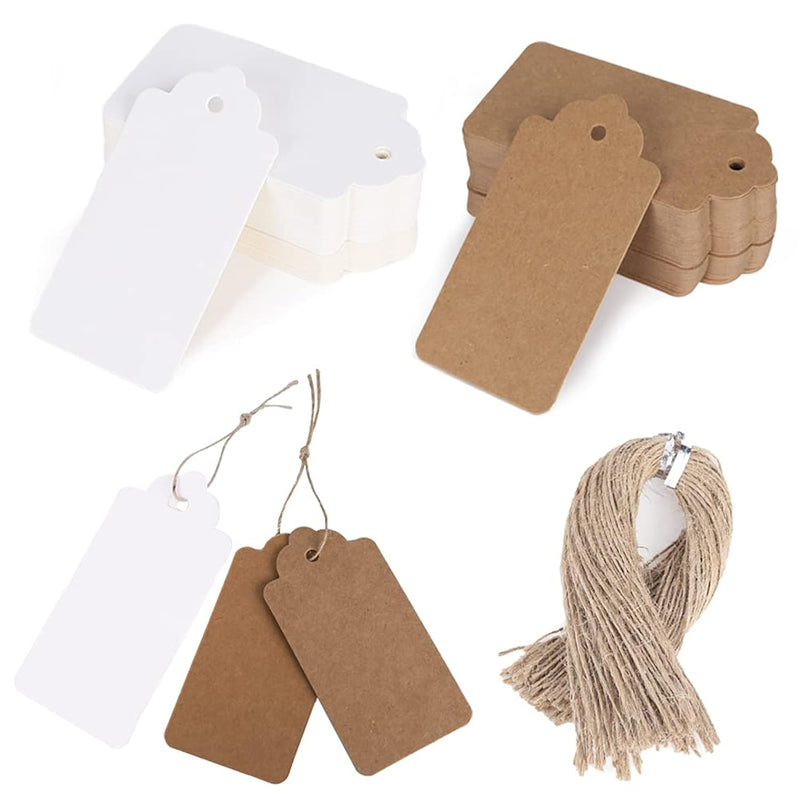 Kraft Paper Tags, 200 Pcs Kraft Paper Gift Tags Craft Hang Tags With Free 200