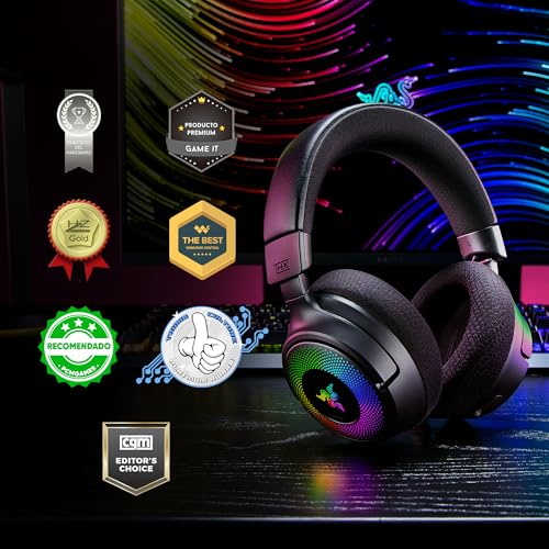 Razer Kraken V4 Wireless Gaming Headset: 2.4GHz, Bluetooth, USB - Super Wideband Mic - 40 mm Drivers - 9 Zone RGB Lighting - for PC, Mac, PS5,