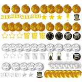 31pcs 2026 New Year Hanging Swirls & Celebration Cards Gold Black