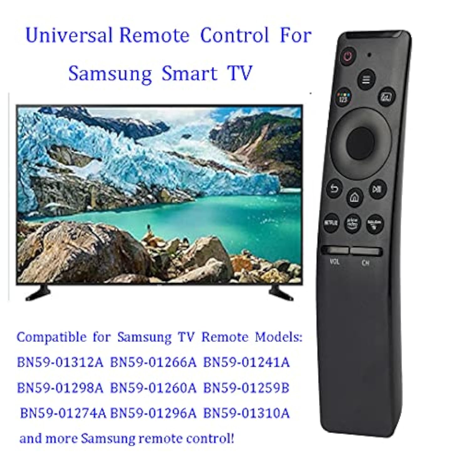 Replacement Samsung TV Remote for 2015-2024 Smart TVs with Quick Access