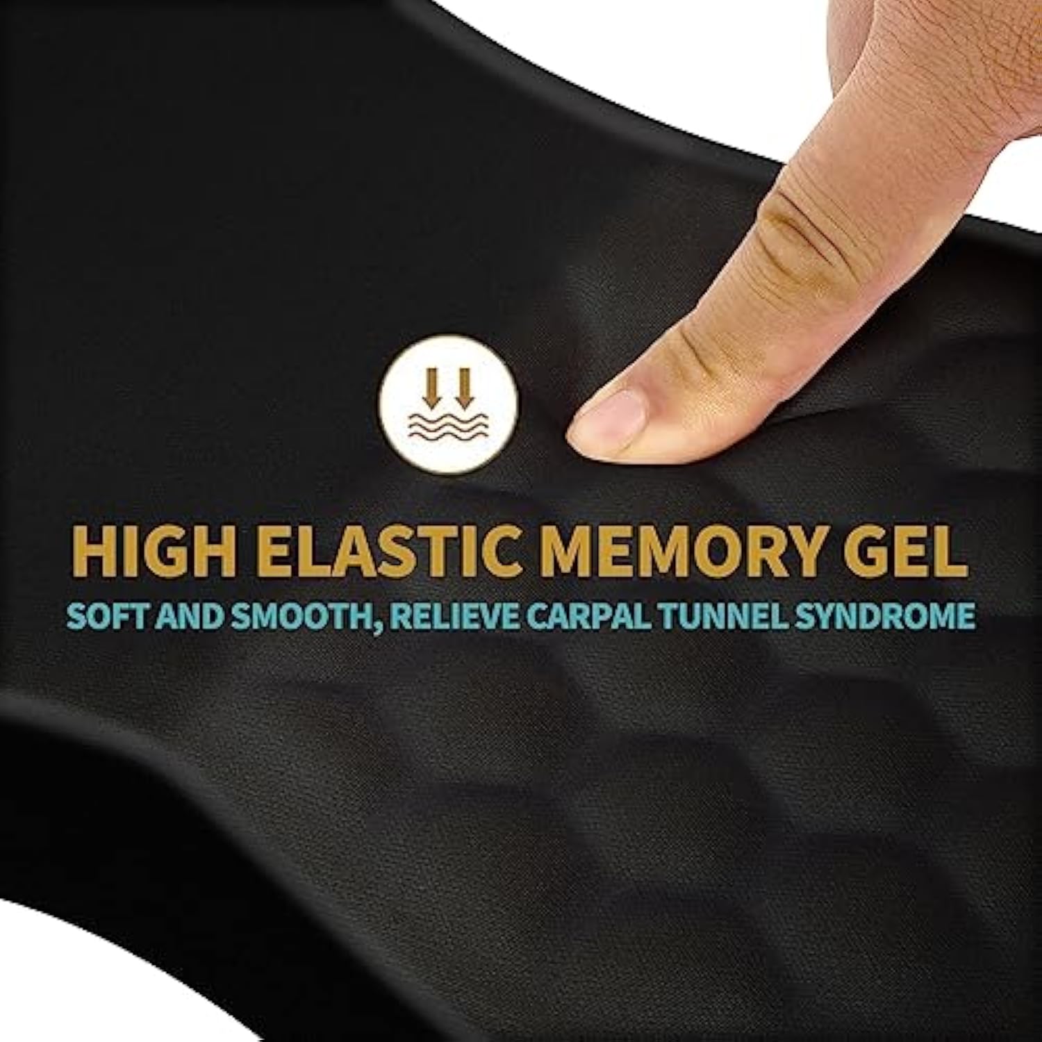 Ergonomic Mouse Pad Wrist Support With Massage Design, Wrist Rest Pain Relief Mousepad With Memory Foam&Nonslip Pu Base, Mouse Pads For Wireless Mouse & Desk (12X8 Inch,Black)