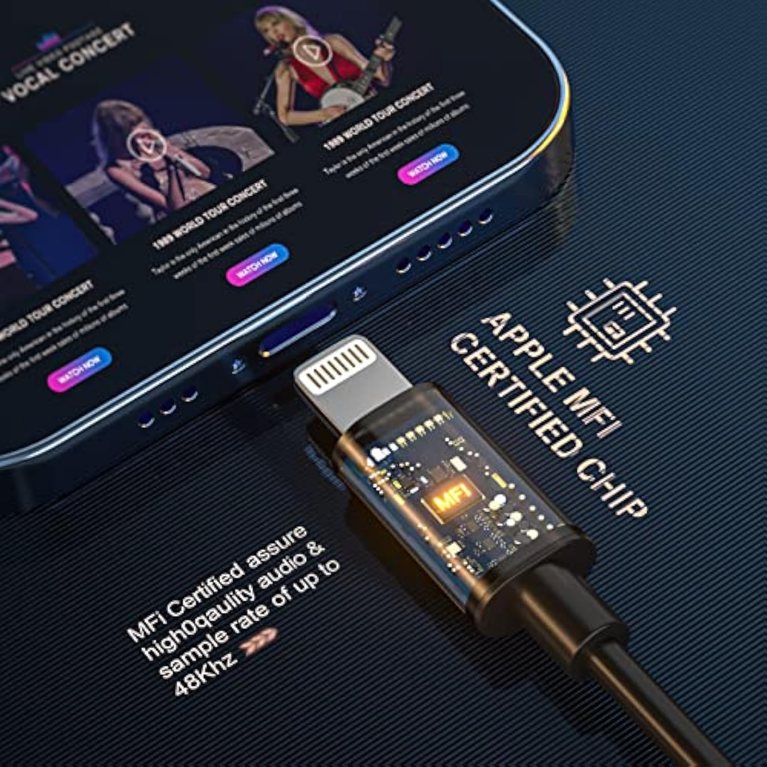 Lightning Earbuds for iPhone 11-14 Pro Max MFi Certified with Mic Bass