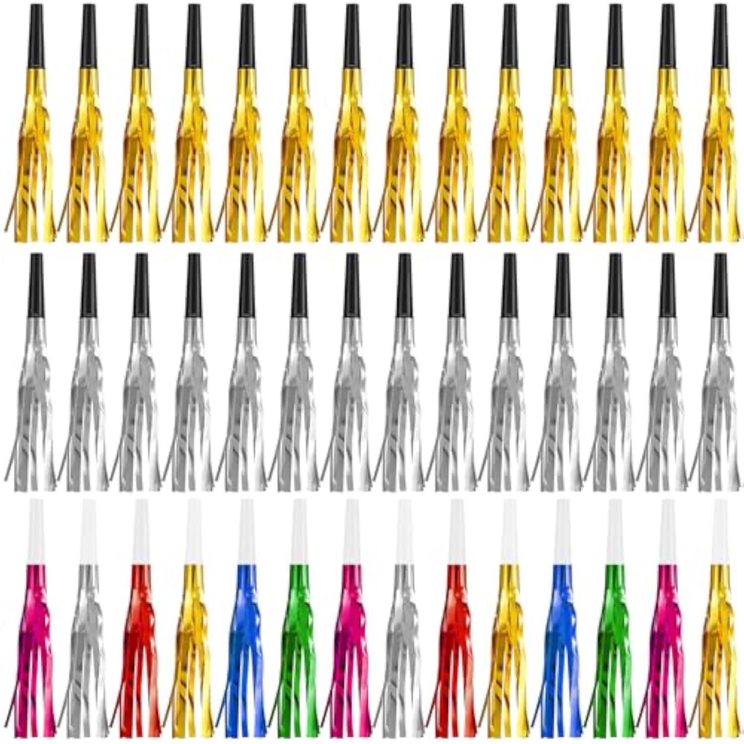 48pcs New Year Noise Makers Gold Silver Party Blowouts Favors
