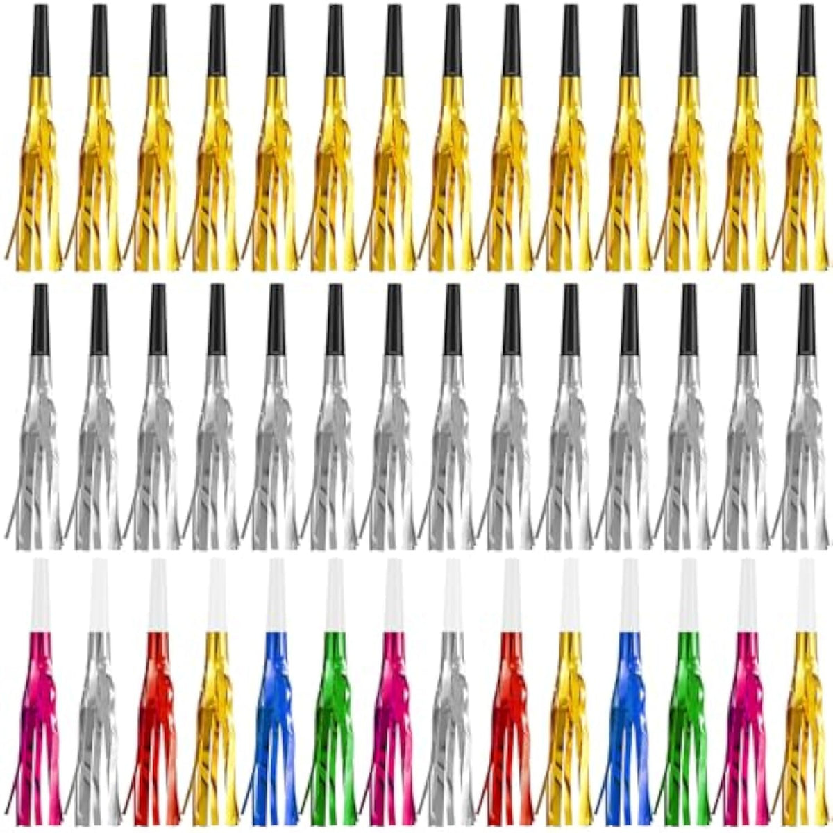 48pcs New Year Noise Makers Gold Silver Party Blowouts Favors