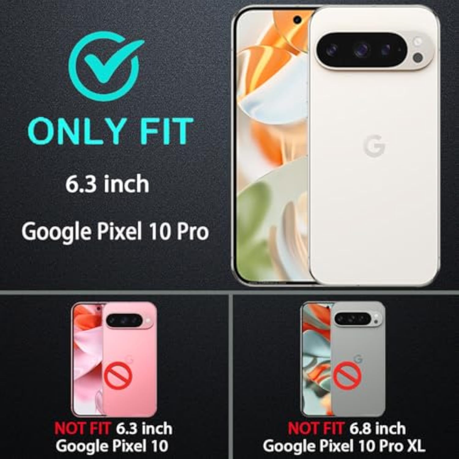 For Google Pixel 10 Pro Case, Military Grade 3 In 1 Heavy Duty Shockproof/Drop Proof/Dust Proof Case With 2Pcs Tempered Glass Screen Protector & Camera Lens Protector (Purple/Pink)