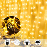 Window Curtain String Lights, 300 Led 8 Lighting Modes Fairy Copper Light With Remote, Usb Powered For Christmas Party W