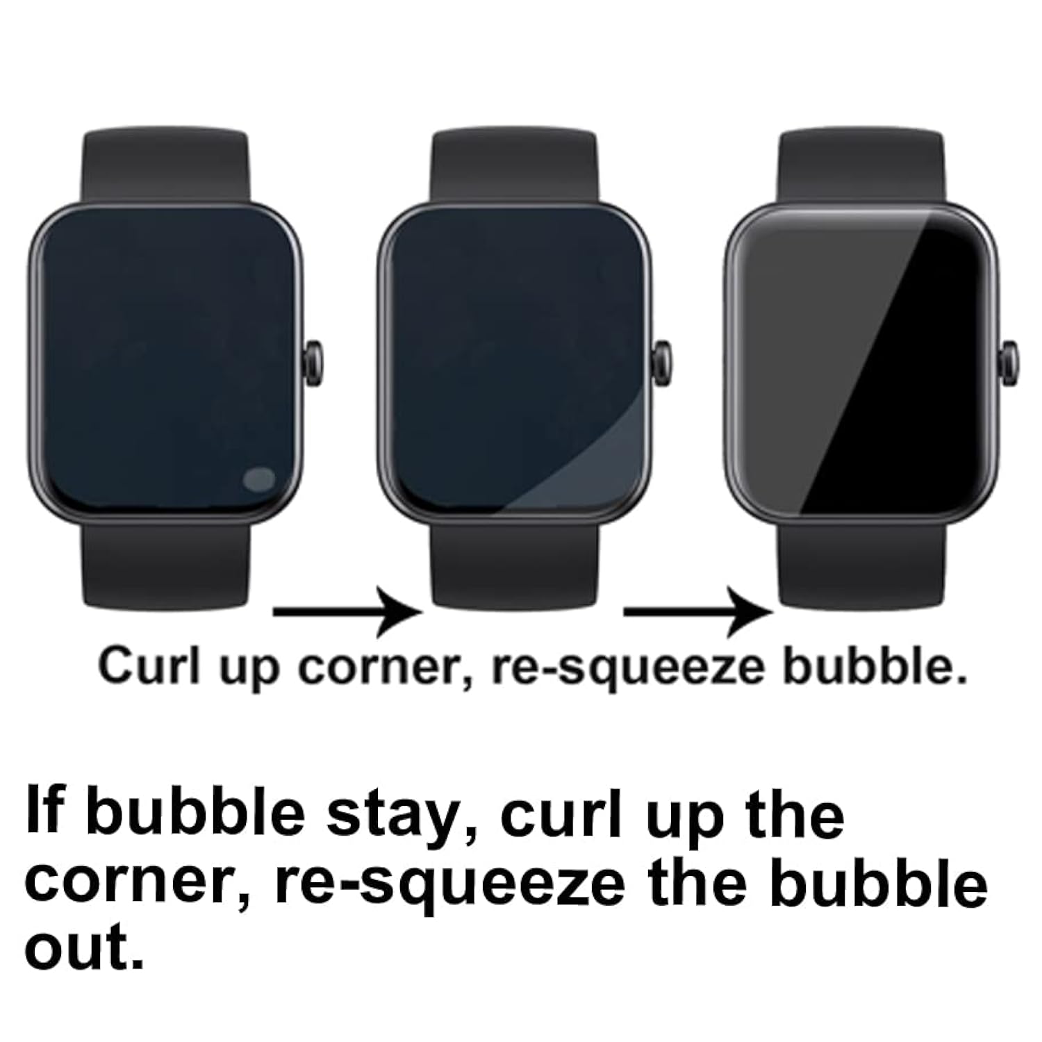 3D Screen Protector Compatible With S7 1.85 Inches Tozo Smartwatch, Pmma, Full Coverage, 3 Pieces