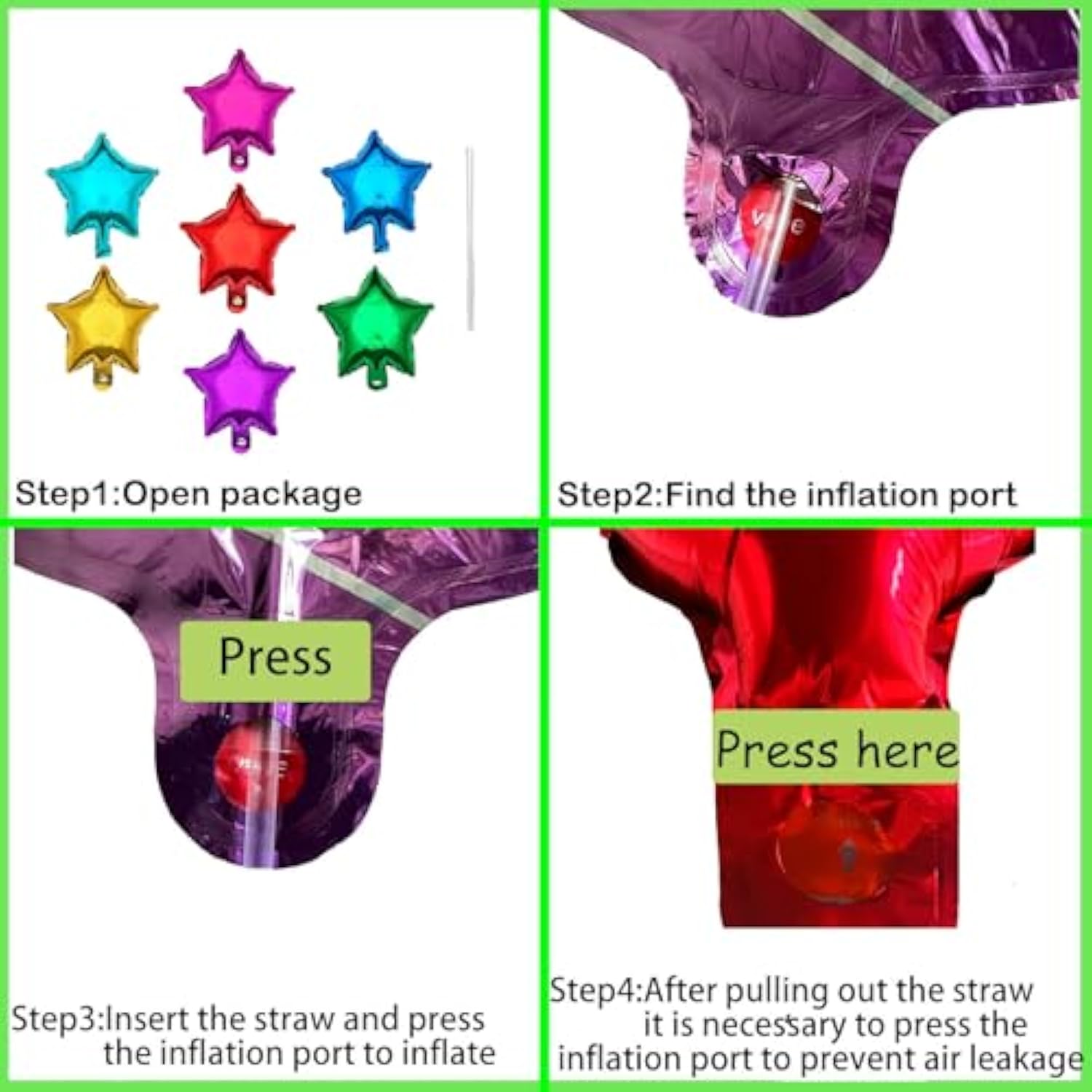 80pcs 5" Mini Rainbow Star Foil Balloons – Non-Floating Party Decorations