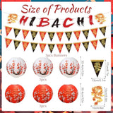 Hibachi Birthday Party Decorations - 9Pcs Japanese Hibachi Party Decorations Japanese Style Banners Garland Red White Plum Japanese Lantern Asian Themed Baby Shower Wedding Birthday Supplies