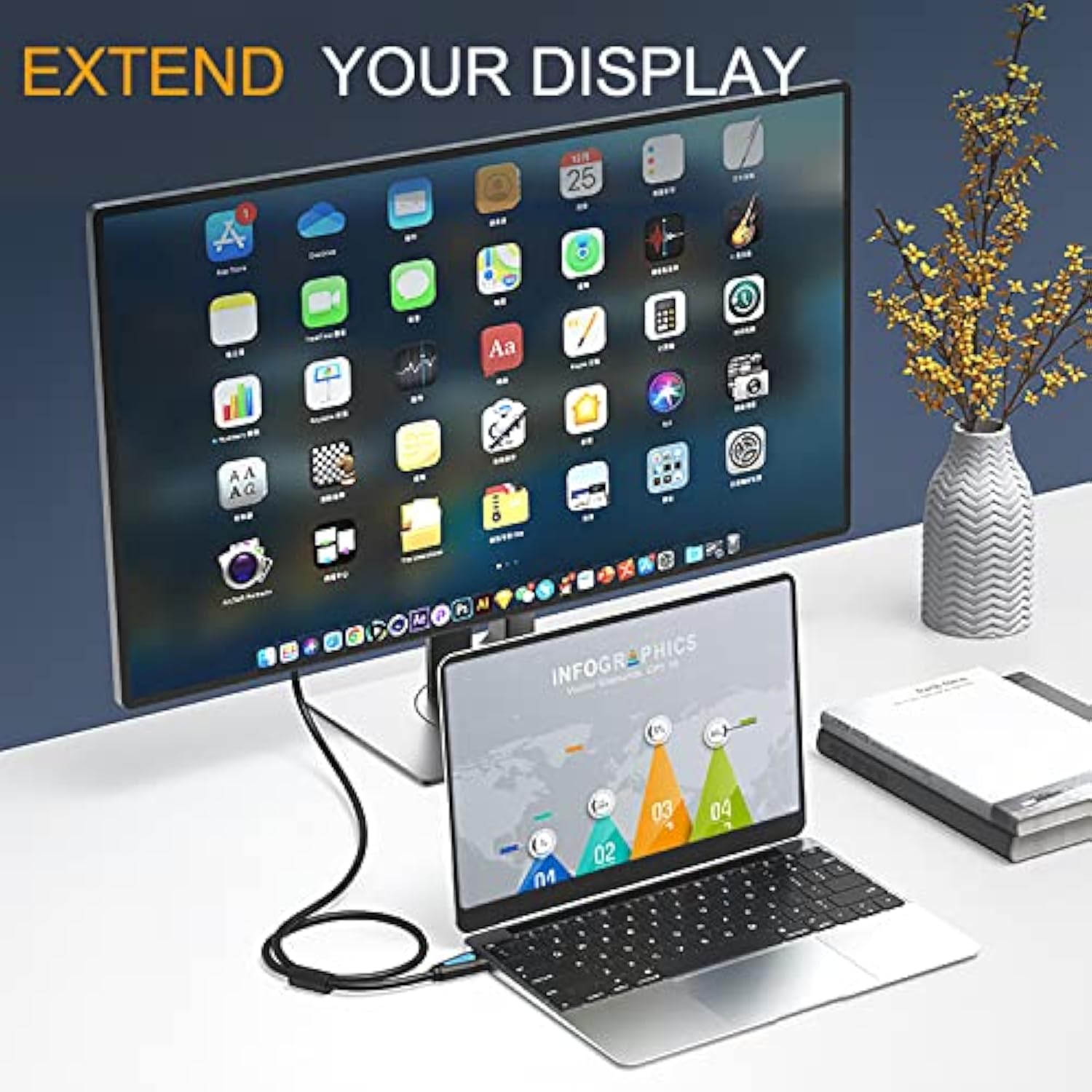 Hdmi Cable 15 Ft,2.0 Hdmi 15 Feet Gold-Plated Supports 4K@60Hz,18Gbps,Hdr,Arc,