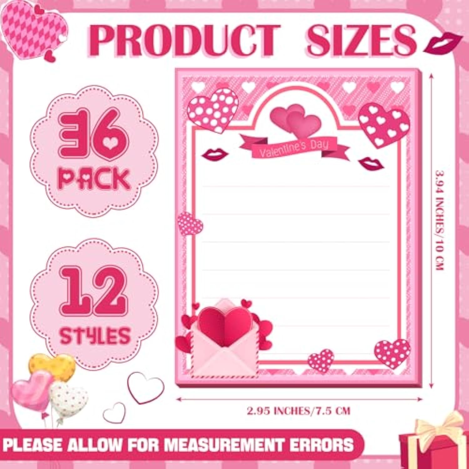 36 Pack Valentine'S Day Mini Notepads Valentines Gifts Bulk 4 X 3 Inch Heart Small Notebook Valentines Stationery Galentines Party Favors For Teacher Student School Classroom Supplies(Heart)