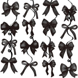 Black Bow Hanging Swirls Black Bows Banner Garland For Shes Tying The Knot Bridal Shower Decor Coquette Theme Birthday Party Decorations
