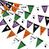 Happy Halloween Banner 5pcs 49ft Pumpkin Ghost Flags Garland for Indoor Outdoor Party Decor