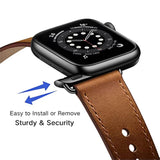 Genuine Leather Apple Watch Band 42-49mm Retro Brown Black for All Series