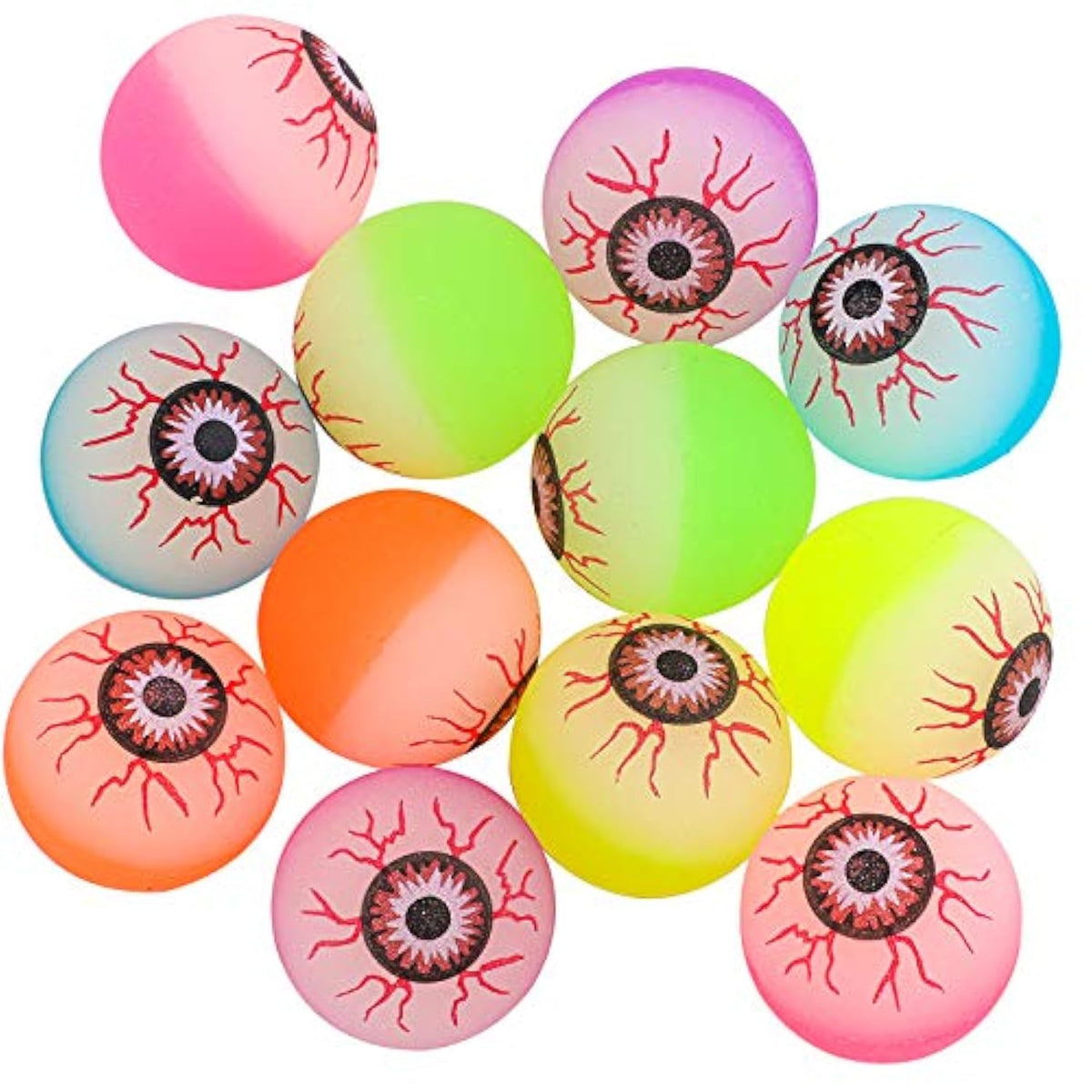 12 Pieces Halloween Bouncing Balls Glow In The Dark Bouncing Eyeballs Halloween Theme Eyeballs For Halloween Favor Supplies