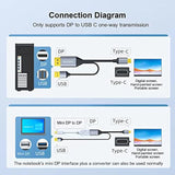 Displayport To Usb C Cable 6.6Ft 4K@60Hz With Usb Cable Adapter,Dp Male To Typ
