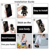 Compatible With Iphone 11 Case Cute 3D Astronaut Stand Design Camera Protection Shockproof Soft Back Cover For Apple Iphone 11 Phone Case Black
