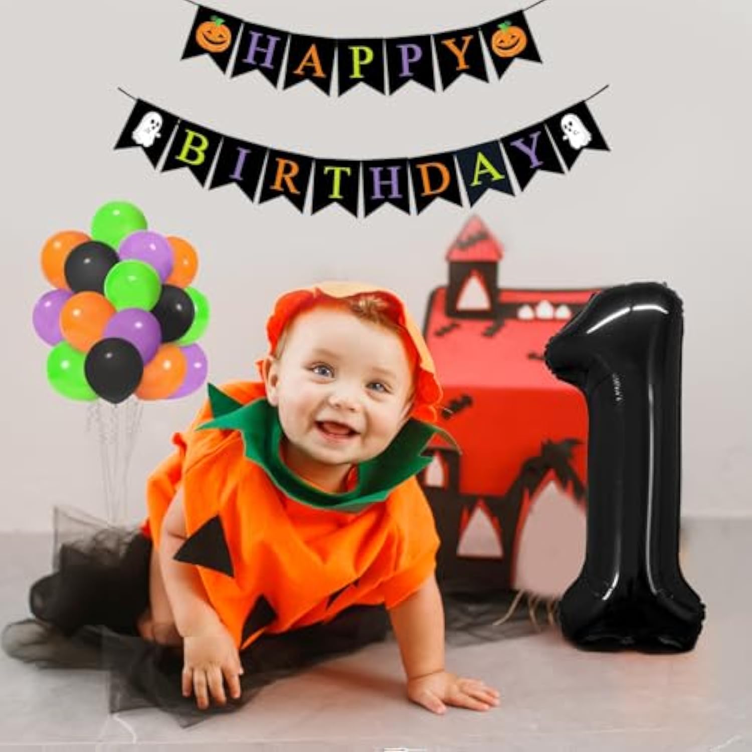 Halloween Decorations Black Orange Purple Green Balloons 40 Inch Party
