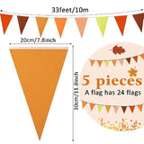 164 Ft Fall Pennant Banners Orange Banner Decorations Pennant Flag Garland Bunting For Happy Fall Decor Thanksgiving Day Harvest Autumn Wedding Birthday Party Outdoor Garden Hanging Decoration