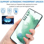Screen Protector (3 Pack) For Samsung Galaxy S22 5G, 9H Tempered Glass, Ultrasonic Fingerprint Compatible, Hd Clear, Case Friendly, 6 Pack Including Camera Protectors