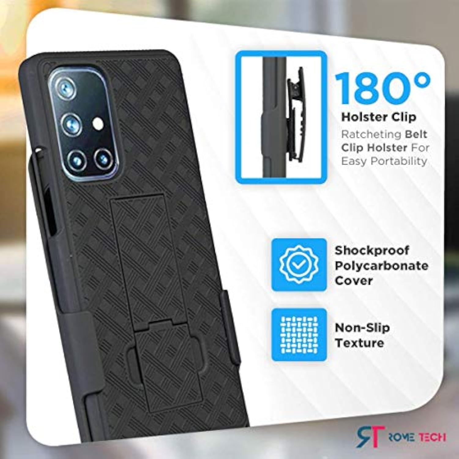 Slim Heavy Duty Rugged Cover with Kickstand Compatible with OnePlus 9 Pro