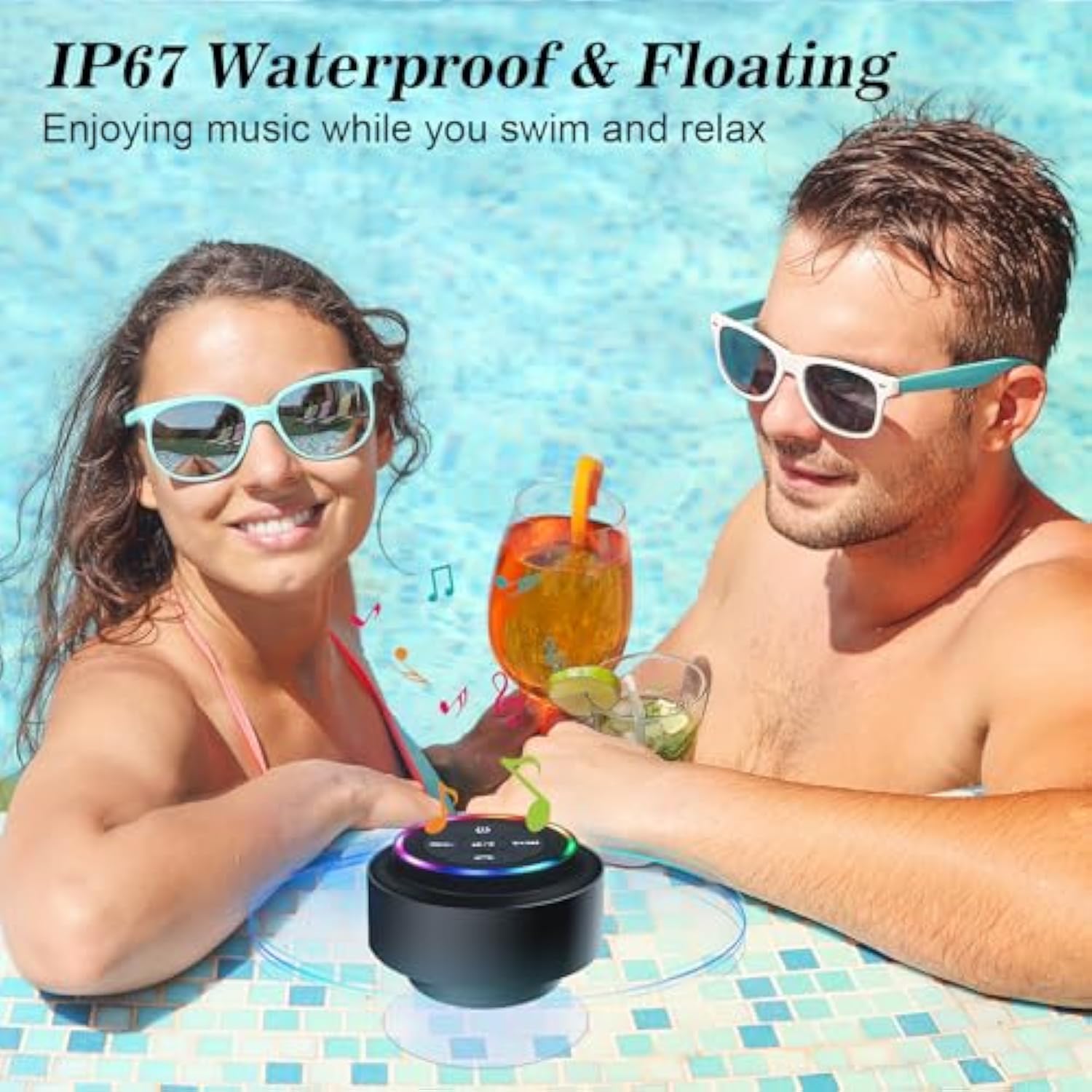 Bluetooth Shower Speaker, Portable Bluetooth Wireless Waterproof Speaker For Pool, Floating Ip67 Led Light Bathroom Speaker With Suction Cup For Camping Beach, Valentines Electronic Gifts