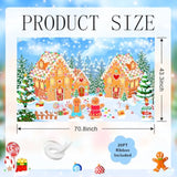 Christmas Gingerbread House Backdrop Winter Merry Xmas Gingerbread House Banner Gingerbread Christmas Banner For Kids Newborn Baby Shower Birthday Party Decorations (6X3.6Ft)