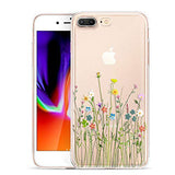 Case Compatible with iPhone 8 Plus iPhone 7 Plus Case Clear with Design Embossed Pattern TPU Soft Bumper Shock Absorption Slim Protective Case 5.5