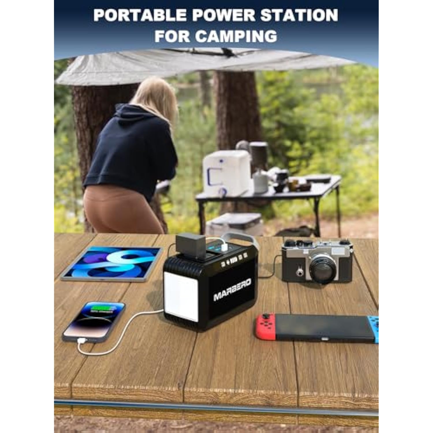 Portable Power Bank With Ac Outlet, Peak 120W/110V Portable Laptop Battery Bank, 24000Mah Charger Power Supply With Ac Outlet, Power Station For Outdoor Camping Home Office Hurricane Emergency