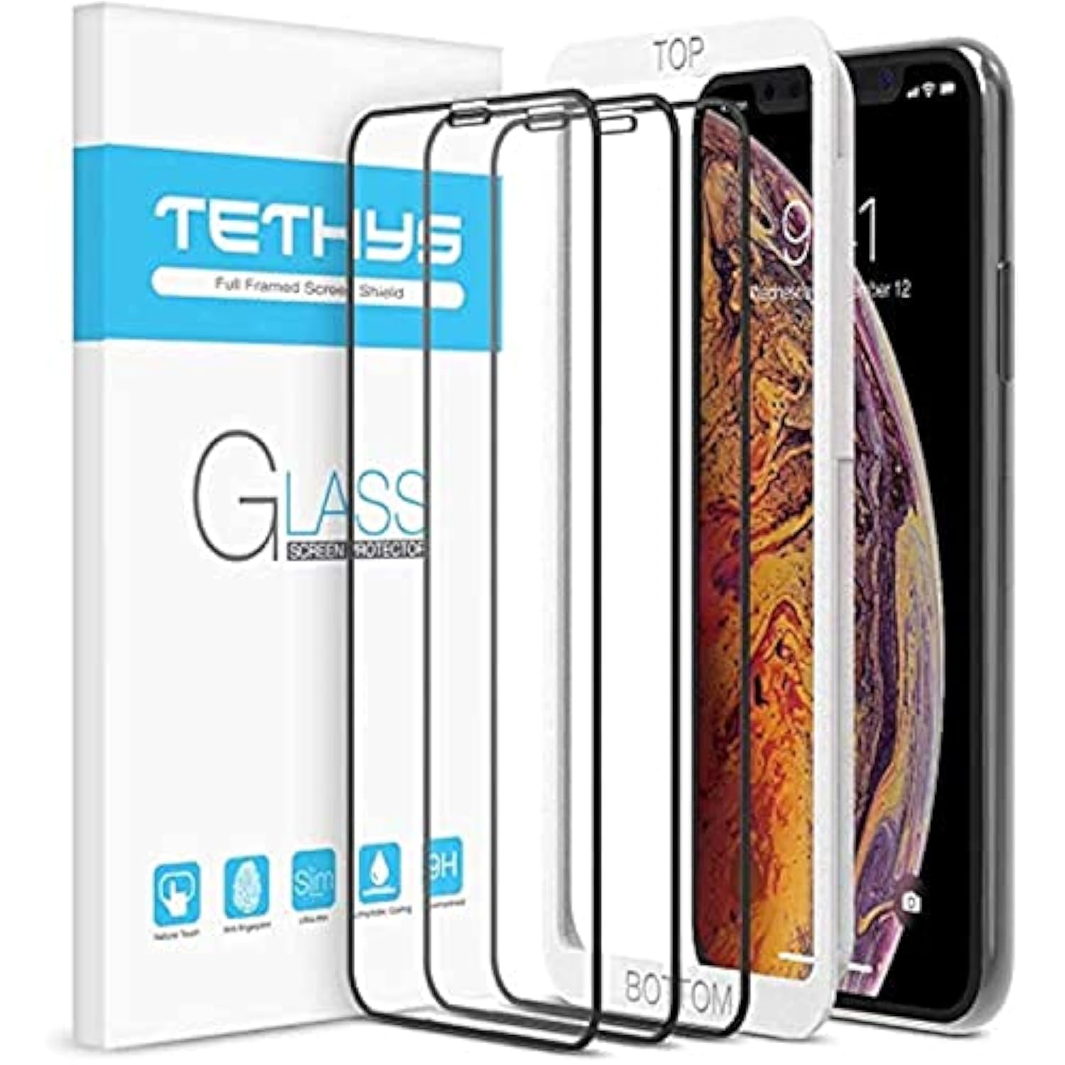 Glass Screen Protector Designed For Iphone 11 / Iphone Xr / Iphone 12 / Iphone 12 Pro [Edge To Edge] Full Coverage Tempered Glass Compatible Iphone 12/12Pro/11/Xr 6.1"[Guidance Frame], 3 Pack