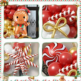 Christmas Balloon Arch 120 PC, Red Gold White for Xmas Party