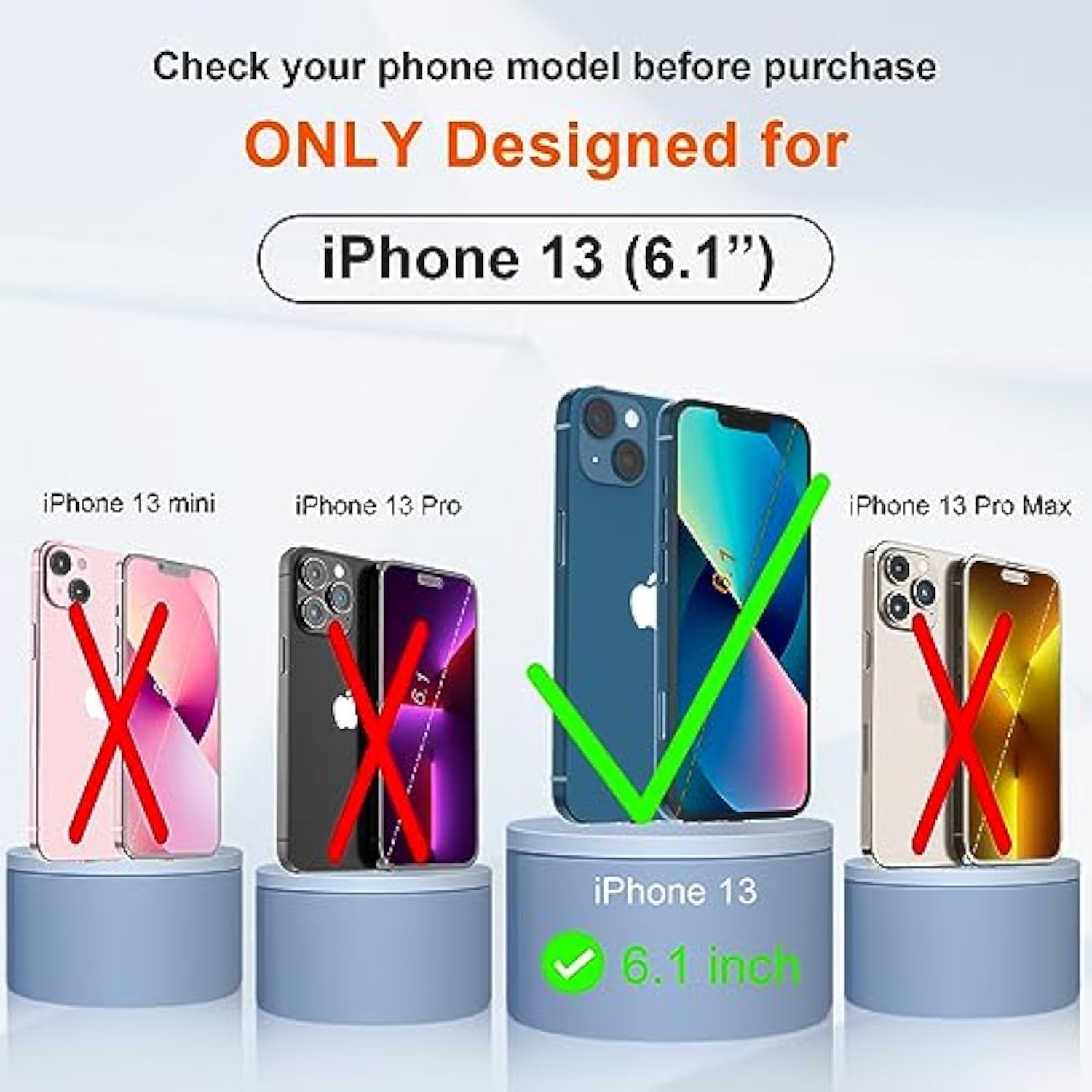 For Iphone 13 Case, With [2 Screen Protectors] [15 Ft Grade Drop Test] [Camera Protection] 360° Full Body Shockproof Slim Thin Phone Case Iphone 13 Cover 6.1"- Red