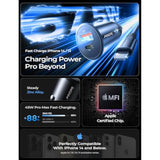 For Iphone 14/13/12 Car Charger, [Apple Mfi Certified] 67.5W Fast Charging Cigarette Lighter Usb Charger, Mini Usb C Car Adapter For Iphone 14 Pro Max/14 Plus/13/12/11 Pro, Black