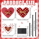 3 Pcs Valentine'S Day Decoration Heart Wooden Sign Standing Block Love Christian Tables Centerpieces Valentines Decoration Double Printed Table Sign For Wedding Party Favor Supplies(Classic)