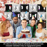 Black Silver Square Balloon Wall 25pcs Double Sided for Party Backdrop Decor