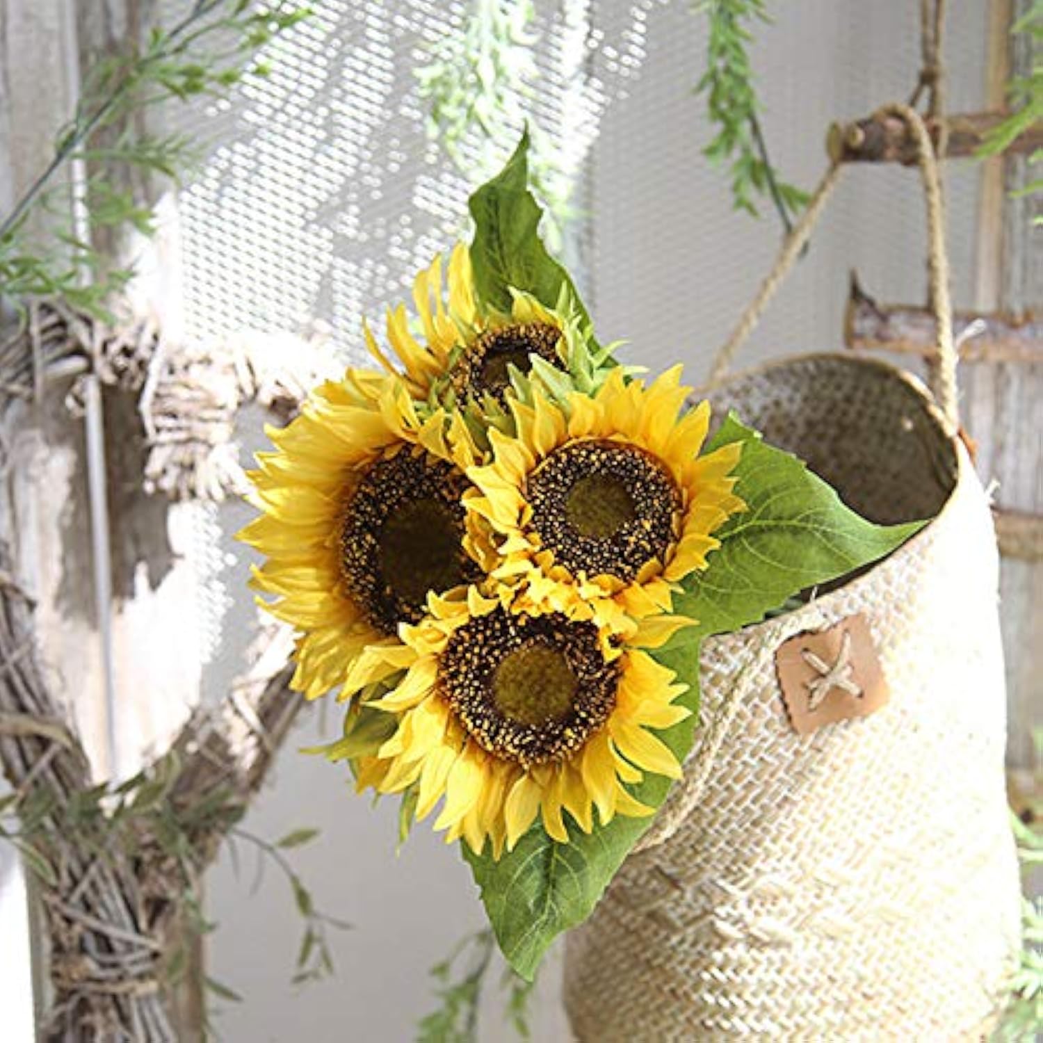 Artificial Flowers Sunflowers Bouquet Centerpieces Real Touch Silk Fake For Wedding Bride Floral For Home Arrangement Decoration Garden Decor