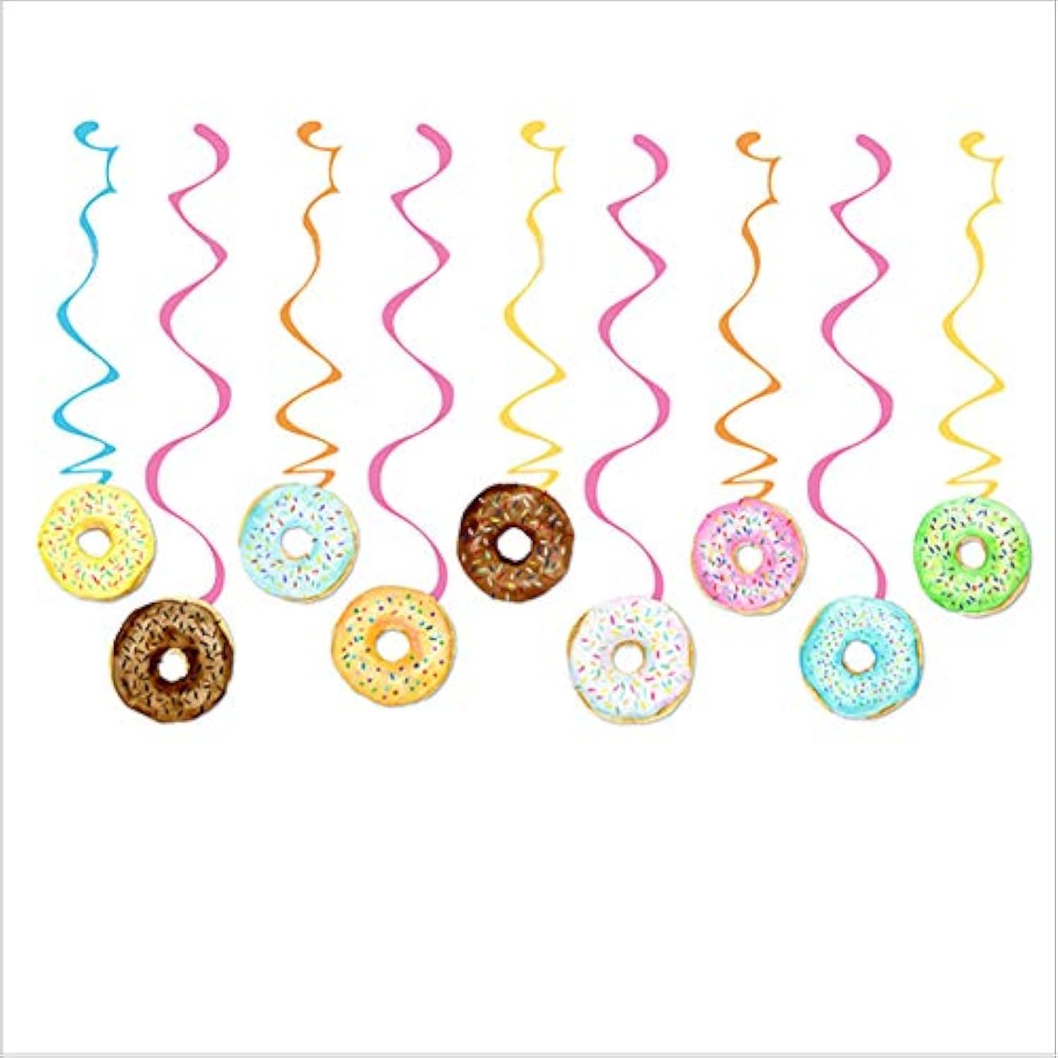30pcs Donut Hanging Swirl Decorations for Kids Birthday, Baby Shower, Classroom