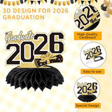 8 PCS Graduation Party Decorations Class of 2026 Honeycomb Centerpieces for Graduation Table Decor.