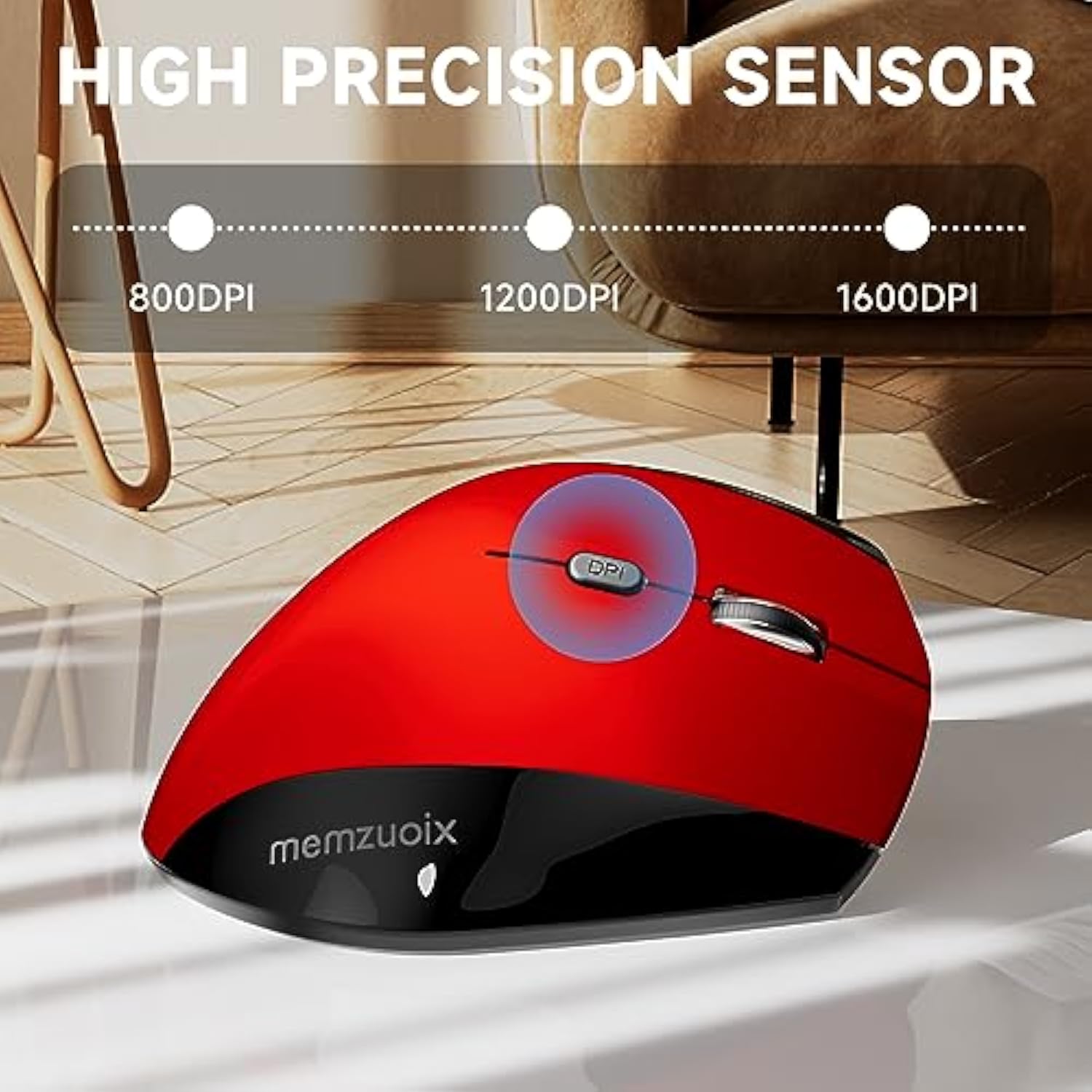 Wireless Ergonomic Mouse 2.4G,800/1200/1600 Dpi Large Wireless Mouse With Usb