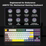 Ak870 87Keys Hot-Swappable Mechanical Keyboard, Gasket Mount Wired Gaming Keyboard With Linear Flying Fish Switches, 80% Compact, Pbt Keycaps, Rgb Backlit For Pc Gamers & Typists (Starry Night Grey)