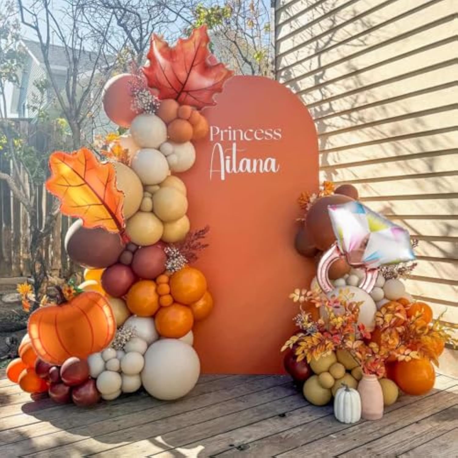 Fall in Love Balloon Arch Kit 152Pcs Burgundy Orange Gold for Fall Baby Shower Party