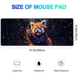 Cute Red Panda Gaming Mouse Pad, Extended Red Pandas In Confetti Desk Mat Computer Laptop Mousepad, Robust Stitched Edges, 31.5"×11.8" Large Office Keyboard Mouse Pads For Home Desktop Decor